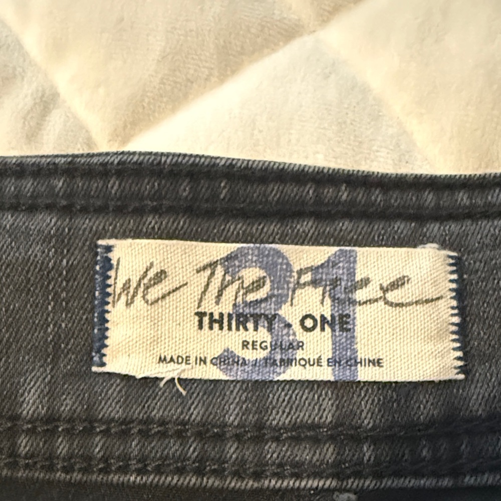 Free People We The Free Maddie Denim Midi Skirt Front Slit Gray - Picture 2 of 8